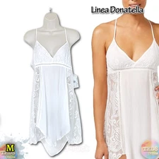 NWT Linea Donatella L Flower Child Sheer Lace Chemise Nightgown Ivory FCH010 $48