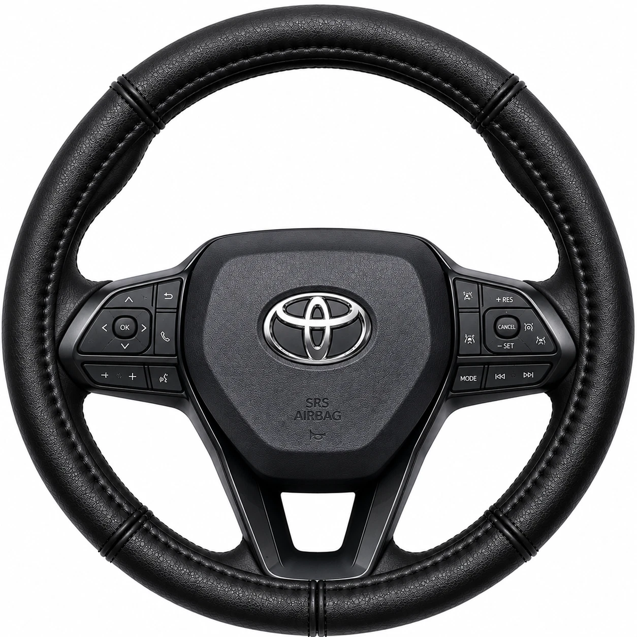 Black genuine leather steering wheel cover fitted to Toyota C-HR ZYX20R MAXH25R 2024 to current