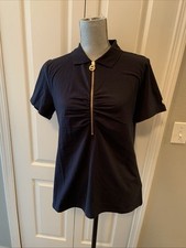 Michael Kors 1/2 Zip Navy Top Size Large