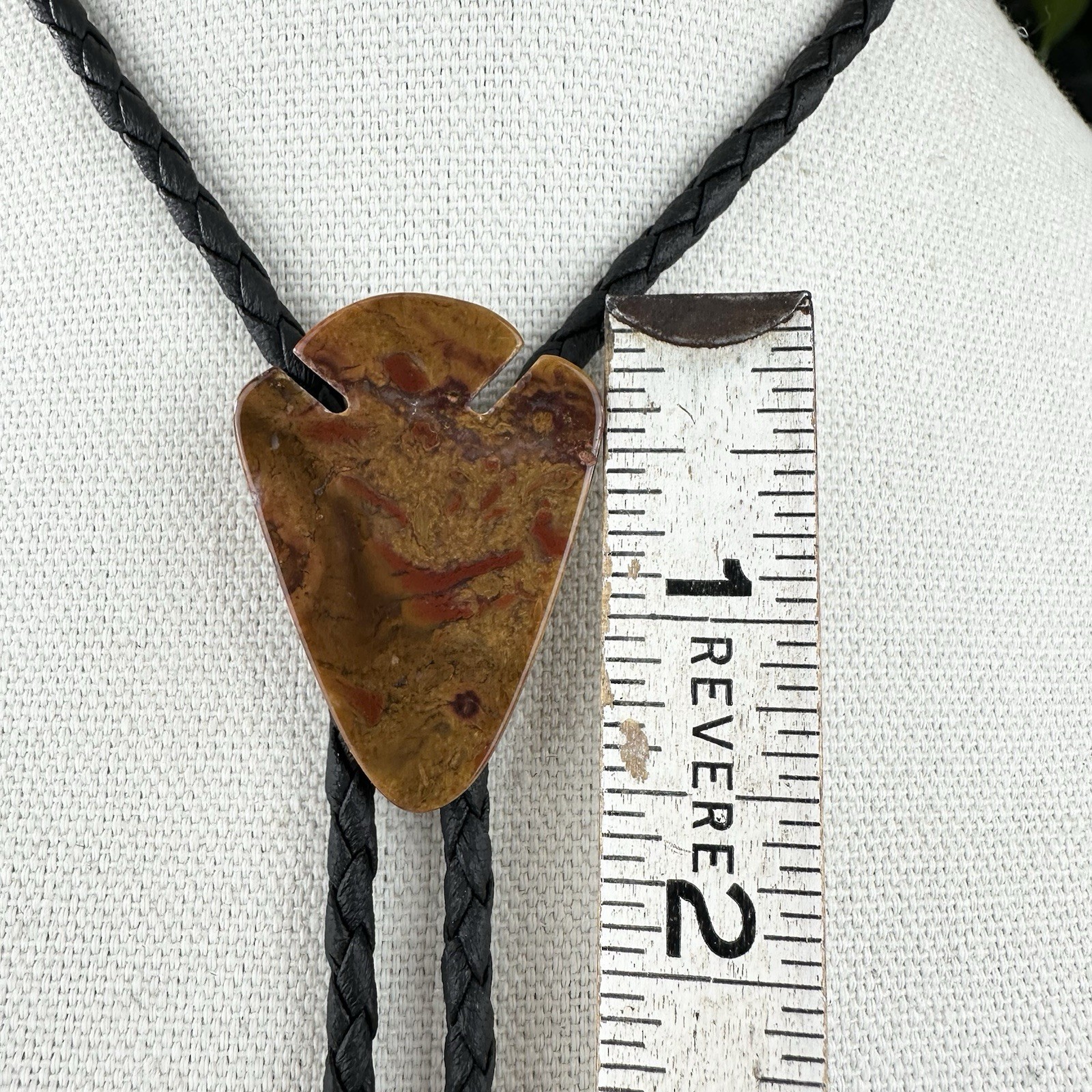 Stunning Jasper Agate Arrowhead Southwestern Bolo… - image 8