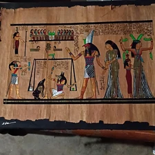 Handmade Egyptian Papyrus Art Gods, Ancient Figures & Hieroglyphics
