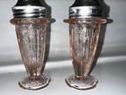 VTG Jeannette Glass Cherry Blossom Pink Depression Glass Salt & Pepper Shakers