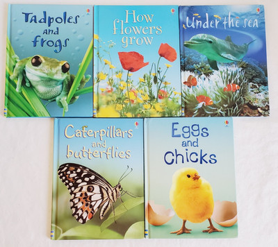 Lot of 5 KIDS USBORNE Beginner Books SCIENCE NATURE Tadpoles SEA Chick Butterfly