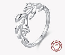 leaf ring, leaf engagement ring, silver leaf ring, gold leaf ring