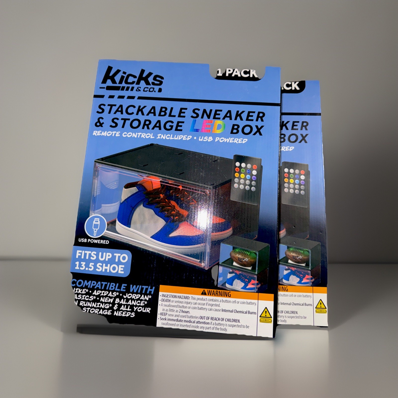 Kicks & Co. Stackable Sneaker Storage Led Box Magnetic Shoe Display ...