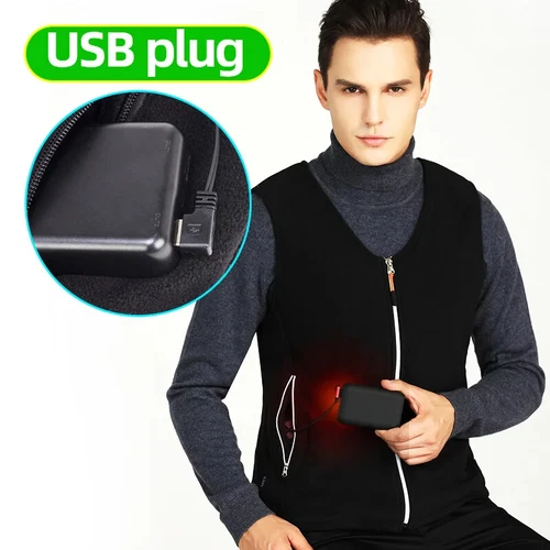 Heated Vest Men USB Electric Heating Vest Women Smart Rechargeable Heated Jacket - Bild 5 von 15