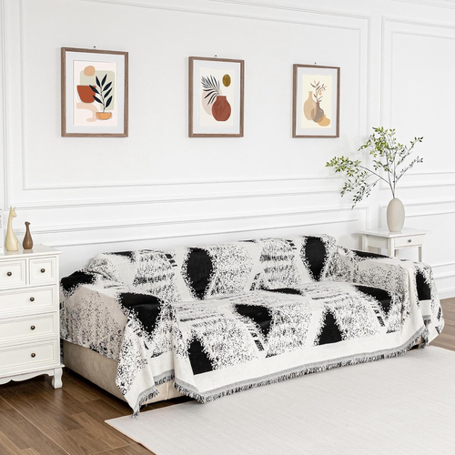 Couch Cover for Sectional Sofa Set Boho Geometric Furniture Sofa Cover Washable - Picture 2 of 7
