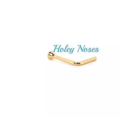 9K yellow gold 0.01ct Diamond Nose Stud Ring Pin Bone body jewellery coneset - Picture 4 of 6