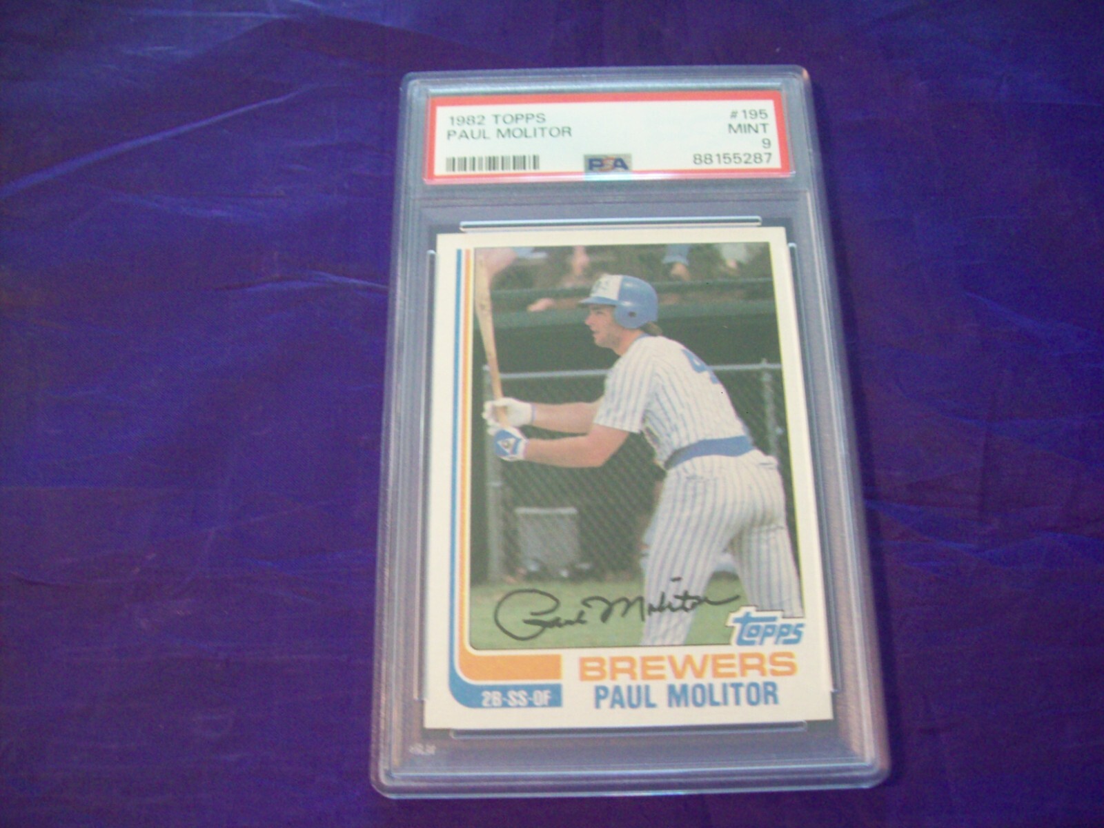1982 TOPPS #195 PAUL MOLITOR PSA 9
