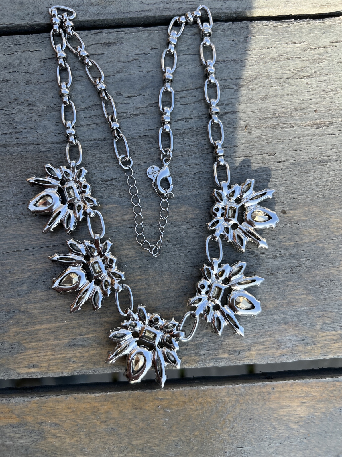 Loft 18" Multicolored Rhinestone Statement Gold T… - image 6