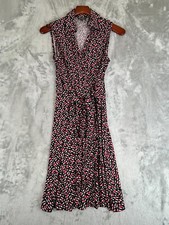 VINCE CAMUTO geometric Printed Sleeveless collared Wrap Dress Size small