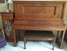 VINTAGE Electrified ANTIQUE WOODEN WALNUT GULBRANSON 1920s PLAYER PIANO 103 ROLL
