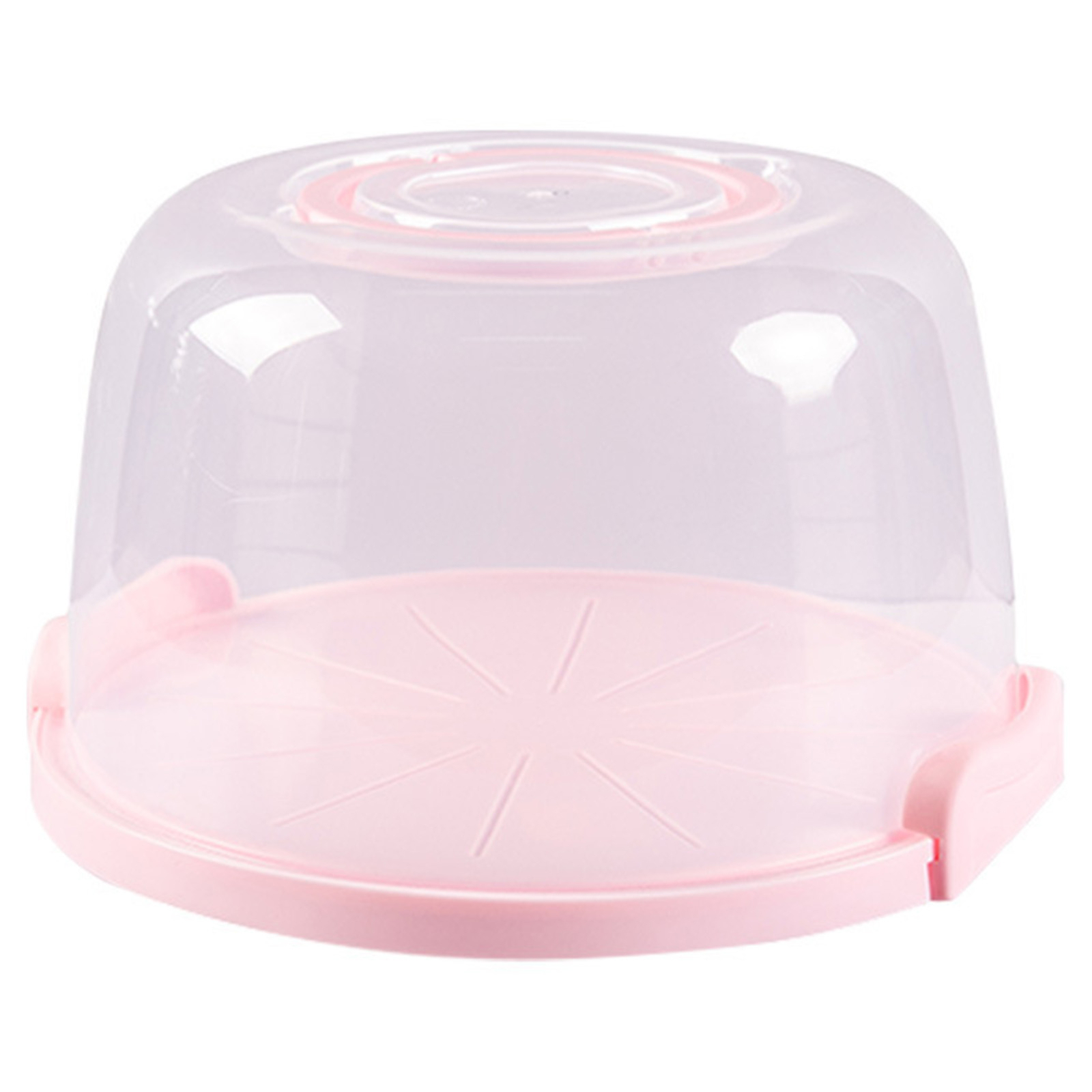 Plastic Round Cake Storage Container Carrier Box Dessert Cover Case ...