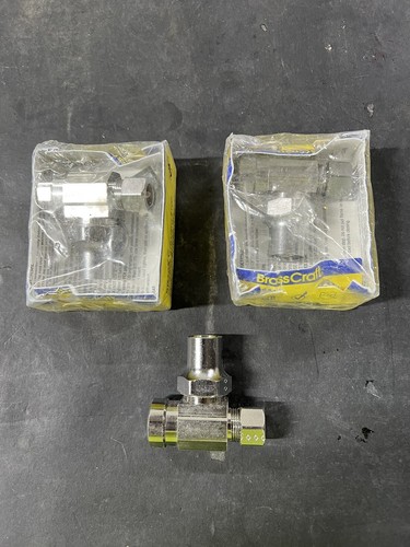 Brasscraft SR10XC 3/8” FIP X 3/8” Comp Loose Key Angle Stop 1- Key Lot Of 3