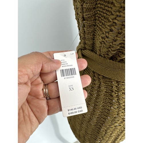 Chaleco para mujer Anthropologie 100 % algodón tejido abierto con cinturón talla XS - Imagen 4 de 9