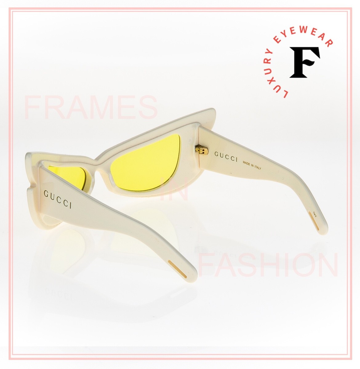 GUCCI Hollywood Forever 0710 Ivory Yellow Wing Mask  display picture 2
