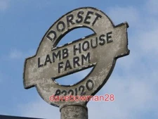 PHOTO  SHILLINGSTONE: DETAIL OF LAMB HOUSE FARM ROAD SIGN A CLOSE-UP OF THE FINI