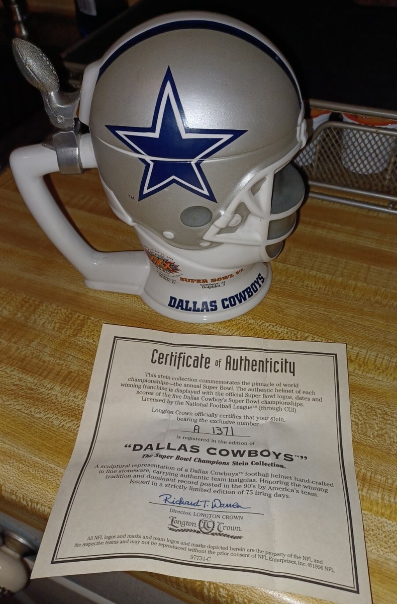 Longton Crown Dallas Cowboys Super Bowl Champions Stein Helmet Mug