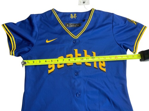New NWT Nike Seattle Mariner's Baseball Jersey Shirt, Blue Yellow Short Sleeve S - Picture 10 of 12