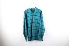 Vtg 90s Eddie Bauer Mens Large Faded Heavyweight Button Down Long Sleeve Polo