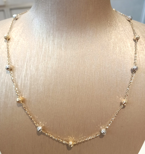 Bracelet Femme En Or Jaune 18 Kt - Sphères Diamantées Perforées, Neuf Fichera Preziosi