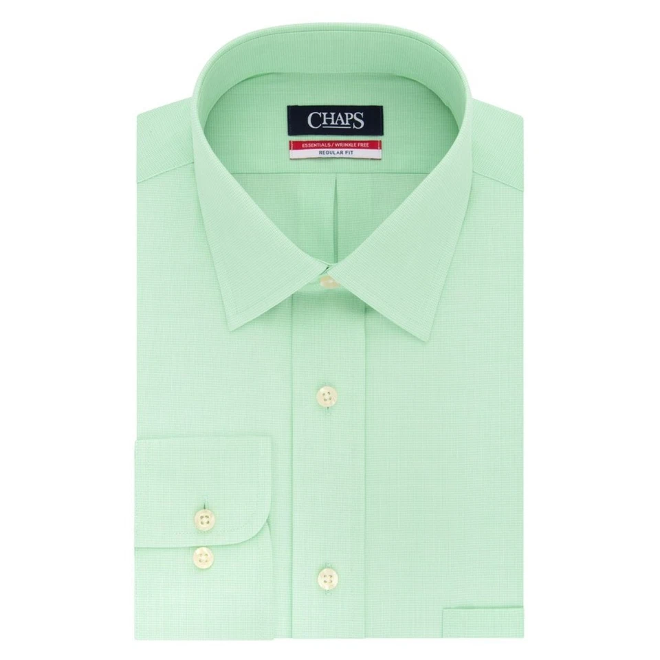 Nueva Camisa de Vestir Chaps Para Hombres Calce Regular Mangas Largas 1 Bolsillo Verano Kiwi Nueva con Etiquetas Foto 4 de 4