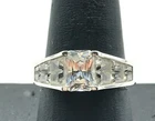 925 Sterling Silver Vintage Engagement Style DQ CZ Ring Size 9