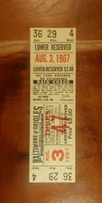 Denny McLain MLB's Last 30-Gm Winner RARE 7-Inn 3-hit SHUTOUT 1967 Tigers Ticket