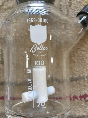 Bellco 1969-0100 Spinner Flask 100mL with Caps And Spinner - Picture 2 of 7