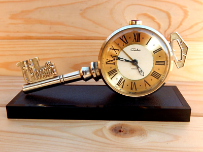 Vintage SLAVA Mechanical Alarm Clock Key Form 80's USSR Working