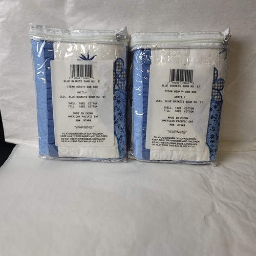 American Pacific "Blue Basket" Lt Ed Quilt Full/Queen W/ Pair Shams - Picture 7 of 8