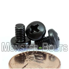 M4 x 6mm - Qty 50 - Phillips Pan Head Machine Screws - DIN 7985 A - Black Steel