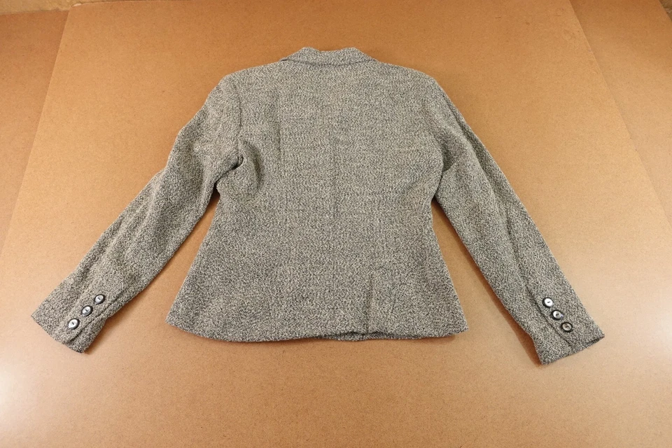 Chaqueta Kelly Graham para mujer talla 8 gris jaspeado tejido manga larga cuatro botones Foto 4 de 4