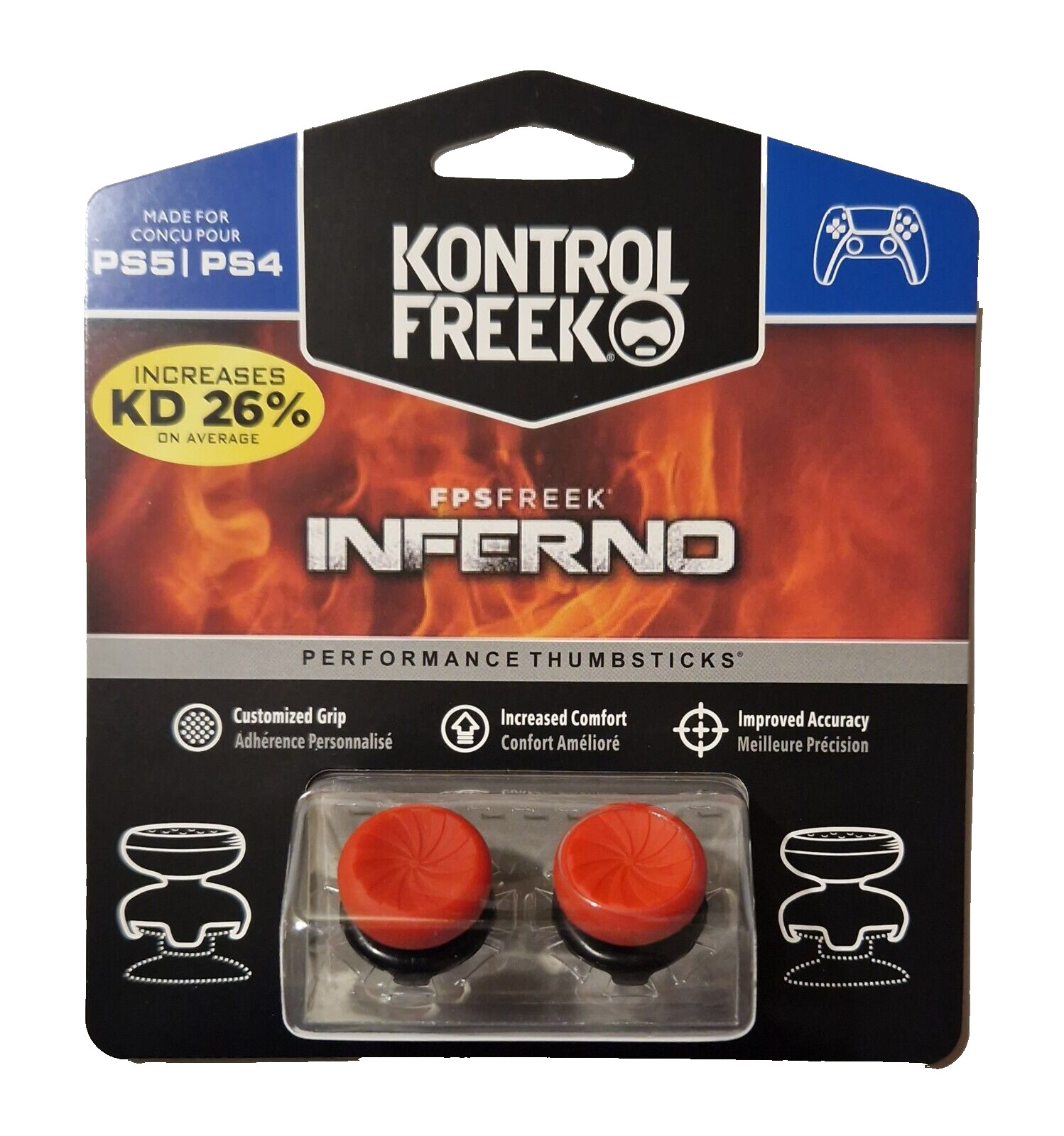 KontrolFreek FPS Freek Inferno Performance Thumbsticks PS5 PS4 4-Prong