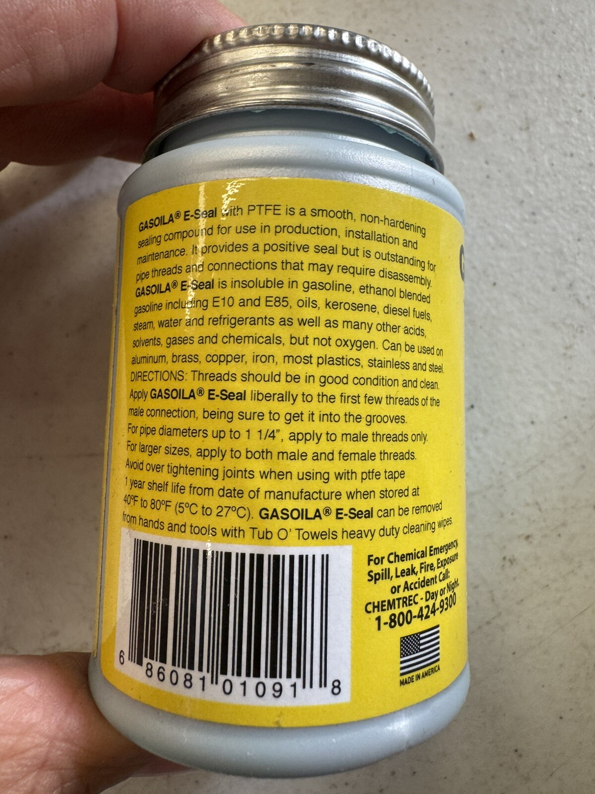 GASOILA GE04 E-Seal Pipe Thread Sealant With PTFE Paste Non-Hardening 1/4 PINT