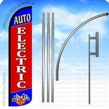 AUTO ELECTRIC - Windless Swooper Flag 15' KIT Feather Banner Sign - rz