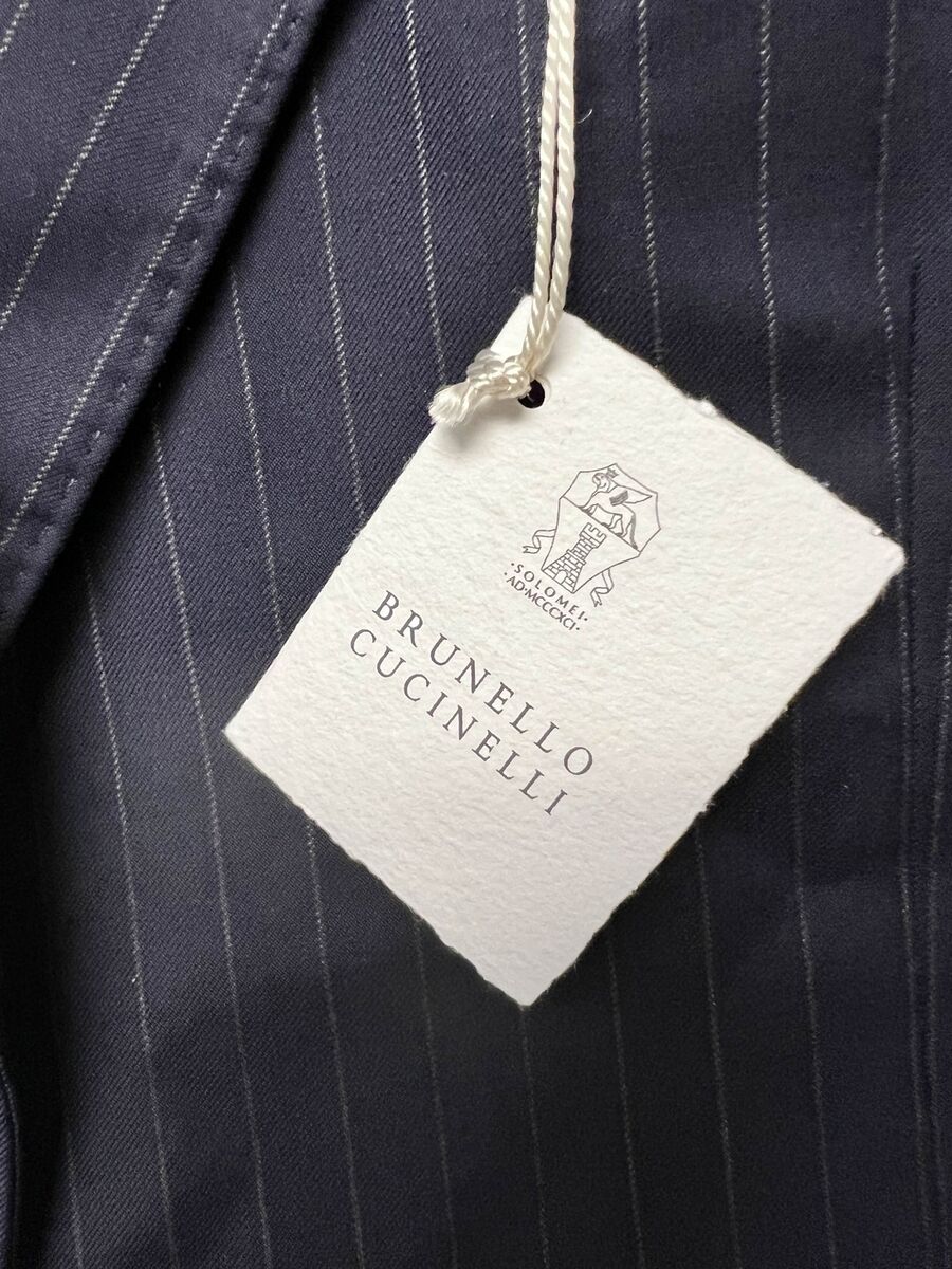 Brunello Cucinelli Men's Wool Chalk Stripe Batavia Blazer Brunello Cucinelli Men's Wool Chalk Stripe Batavia Blazer