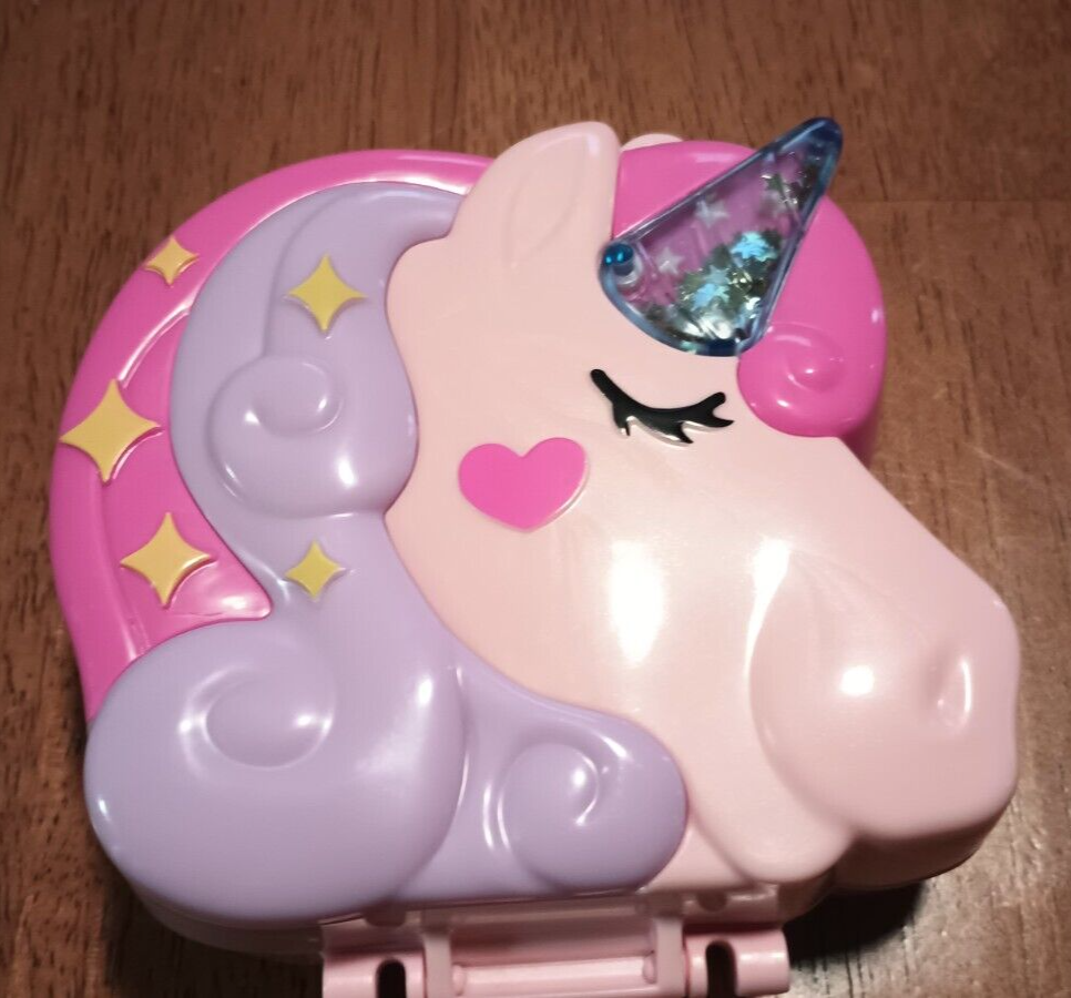Polly Pocket Unicorn Forest Compact Mattel 2022 11 pieces incl 2 dolls tea party