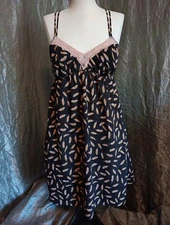 womens Pins and Needles Black feathers Sheer Lace Dress lingerie