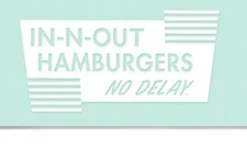 In N Out Burger Car Window Decal Sticker Vinyl (No Delay) 4.50''x2.50'' New INO