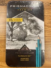Prismacolor Premier TURQUOISE Sketch GRAPHITE PENCIL Set of 12 in TIN NEW! 