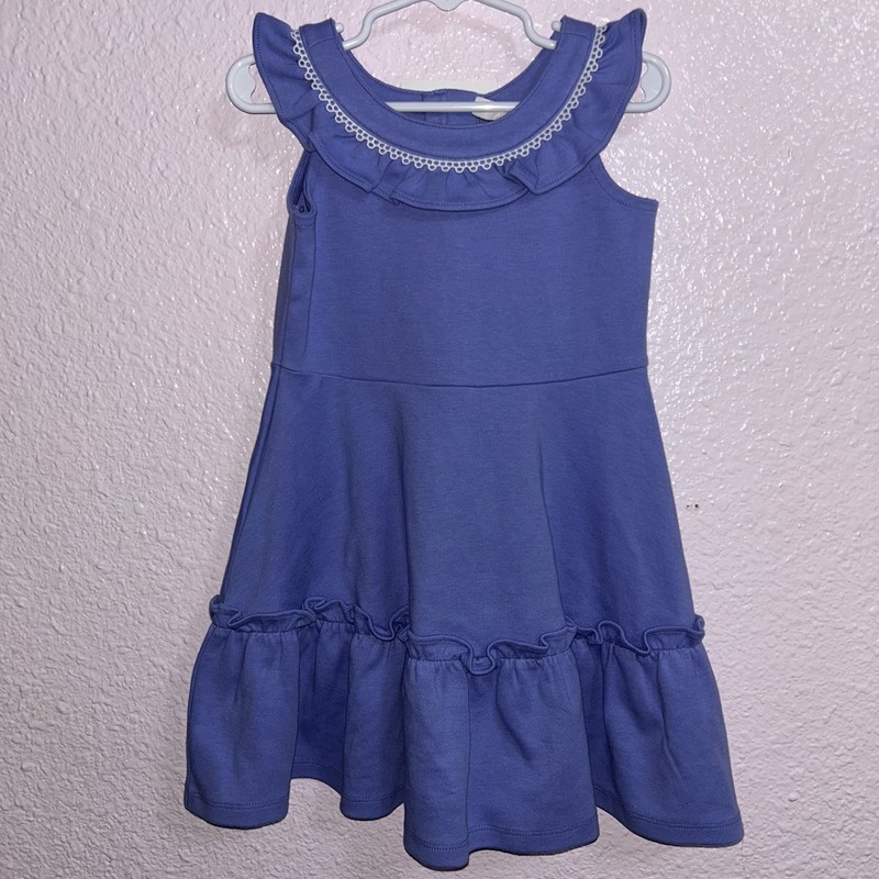 Janie And Jack Dress Girls 4 Lavender Purple Ruffle Strap Lace Trim Twirl