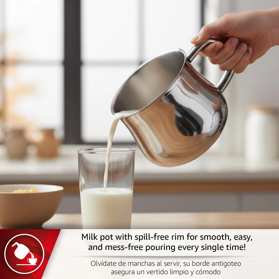 Ideal 2-Quart Milk Pot, Stainless Steel Saucepan with Pour Spout, Soup Pot fo... - Image 3 of 4