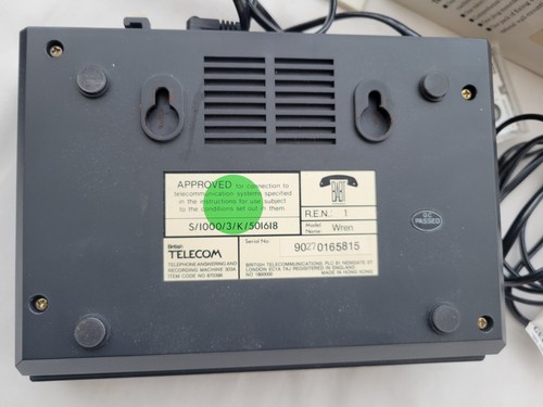 Vintage BT Wren Answering Machine Micro Cassette Boxed - Black - Zdjęcie 8 z 20