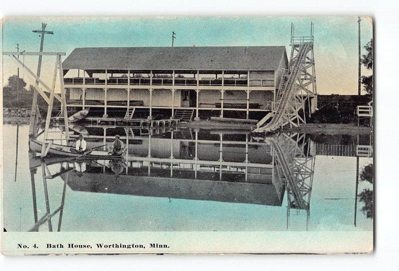 Worthington Minnesota MN Postcard 1907-1915 Bath House