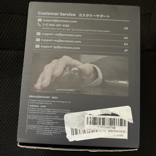 ProtoArc Wireless Trackball Mouse, EM01 NL Ergonomic Bluetooth Rollerball Thumb - Picture 2 of 4