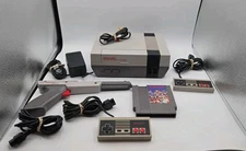 NES Console - (NES-001) Bundle With 2 Controllers And Game Cleaned Tested Wow!!!