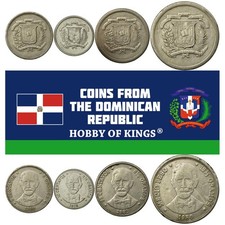 Dominican Republic | 4 Coin Set | 5 10 25 Centavos 1/2 Peso | 1978 - 1981