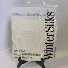 NWT Men White Underwear 5302 Off White Low Rise Brief 6061 SZ L by Winter Silks