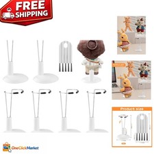 6-Pack Doll Display Stands for 4-8 Inch Dolls, Adjustable Flexible Holder with R
